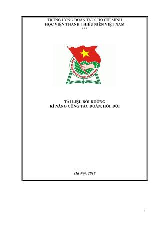 Tài liệu bồi dưỡng kĩ năng công tác đoàn, hội, đội