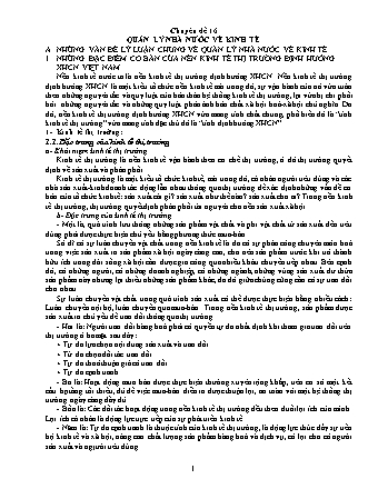 Ôn thi công chức thuế quản lý nhà nước về kinh tế tài chính - Chuyên đề 16: Quản lý nhà nước về kinh tế
