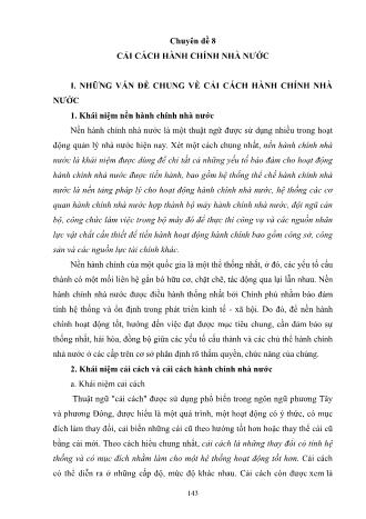 Tài liệu bồi dưỡng ngạch chuyên viên chuyên ngành tổng hợp - Chuyên đề 8: Cải cách hành chính Nhà nước