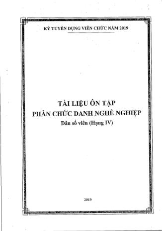 Tài liệu ôn tập phần chức danh nghề nghiệp Dân số viên (hạng IV)