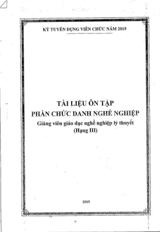 Tài liệu ôn tập phần chức danh nghề nghiệp Giảng viên giáo dục nghề nghiệp lý thuyết (Hạng III)