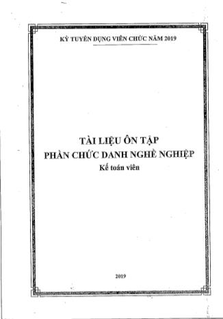 Tài liệu ôn tập phần chức danh nghề nghiệp Kế toán viên - Phần 1