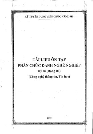 Tài liệu ôn tập phần chức danh nghề nghiệp Kỹ sư (Hạng III) (Công nghệ thông tin, Tin học)