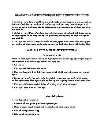 Tài liệu ôn thi viên chức y tế 2022 chuyên ngành bác sĩ dự phòng - Giám sát và đáp ứng với bệnh, dịch bệnh truyền nhiễm