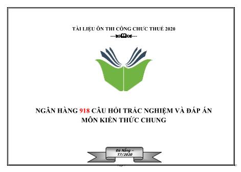 918 Câu hỏi trắc nghiệm môn Kiến thức chung (Có đáp án)