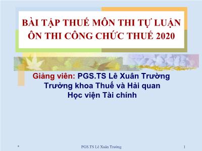 Bài tập ôn thi tự luận Công chức thuế năm 2020