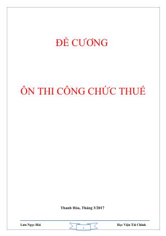 Đề cương ôn thi Công chức Thuế