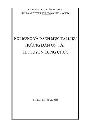 Nội dung và danh mục tài liệu hướng dẫn ôn tập thi tuyển công chức