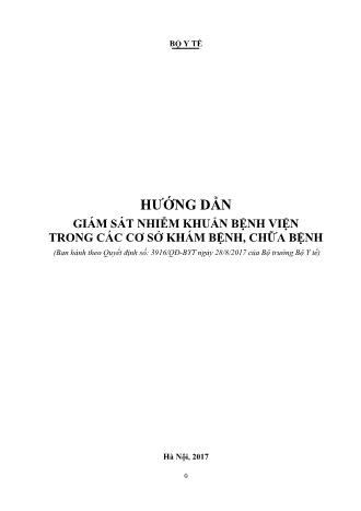 Tài liệu Hướng dẫn giám sát nhiễm khuẩn bệnh viện trong các cơ sở khám bệnh, chữa bệnh