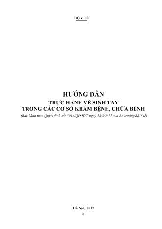 Tài liệu Hướng dẫn thực hành vệ sinh tay trong các cơ sở khám bệnh, chữa bệnh