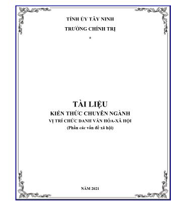 Tài liệu Kiến thức chuyên ngành vị trí chức danh văn hóa, xã hội