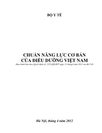 Tài liệu ôn tập Chuẩn năng lực cơ bản của điều dưỡng Việt Nam