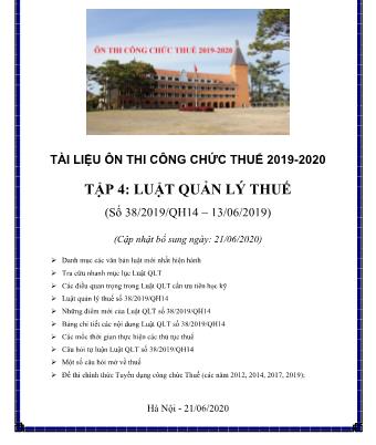 Tài liệu ôn thi Công chức Thuế năm 2109-2020 - Tập 4: Luật quản lý thuế