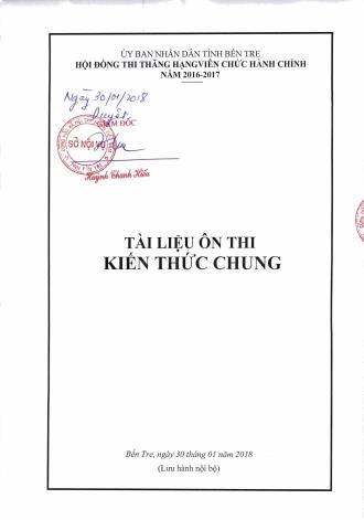 Tài liệu ôn thi thăng hạng viên chức hành chính môn Kiến thức chung tỉnh Bến Tre