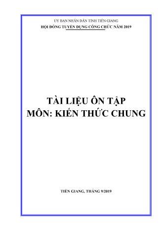 Tài liệu ôn thi tuyển công chức môn kiến thức chung tỉnh Tiền Giang năm 2019