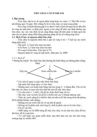 Tài liệu ôn thi vị trí bác sĩ Đa khoa - Nhi khoa - Tiêu chảy cấp ở trẻ em