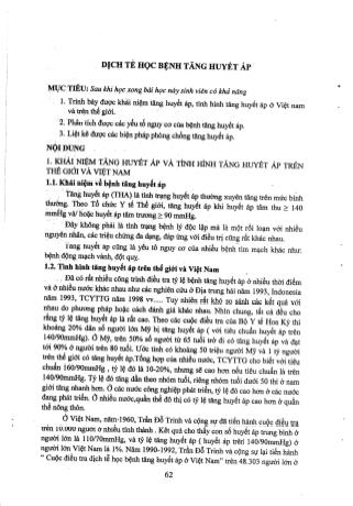 Tài liệu ôn thi vị trí bác sĩ Y học dự phòng - Dịch tễ học các bệnh không truyền nhiễm - Dịch tễ học bệnh tăng huyết áp