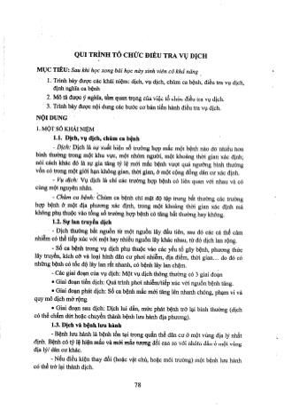Tài liệu ôn thi vị trí bác sĩ Y học dự phòng - Dịch tễ học các bệnh không truyền nhiễm - Quy trình tổ chức điều tra vụ dịch