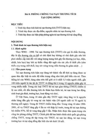 Tài liệu ôn thi vị trí bác sĩ Y học dự phòng - Nguyên lý sức khỏe cộng đồng - Phòng chống tai nạn thương tích ở cộng đồng