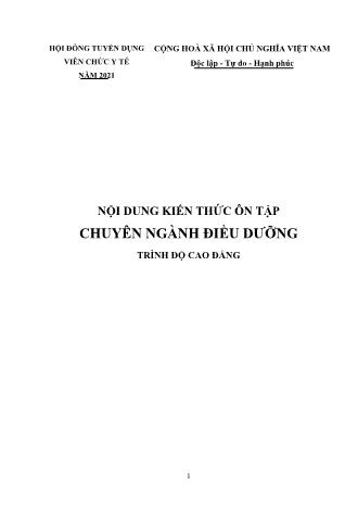 Tài liệu ôn thi vị trí điều dưỡng Cao đẳng