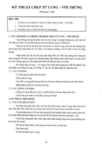 Tài liệu ôn thi vị trí Hình ảnh y học Cao đẳng - Kỹ thuật X-quang có dùng thuốc cản quang - Kỹ thuật chụp tử cung. Vòi trứng