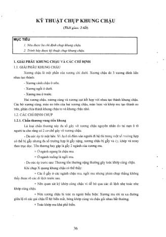 Tài liệu ôn thi vị trí Hình ảnh y học Cao đẳng - Kỹ thuật X-quang không dùng thuốc cản quang - Kỹ thuật chụp khung chậu