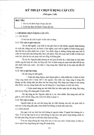 Tài liệu ôn thi vị trí Hình ảnh y học Cao đẳng - Kỹ thuật X-quang không dùng thuốc cản quang - Kỹ thuật chụp ổ bụng cấp cứu