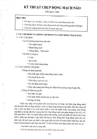 Tài liệu ôn thi vị trí Hình ảnh y học Cao đẳng - Kỹ thuật X-quang có dùng thuốc cản quang - Kỹ thuật chụp động mạch não