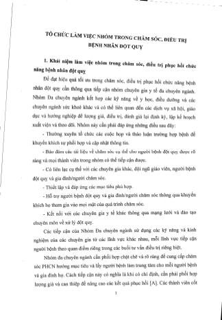 Tài liệu ôn thi vị trí Phục hồi chức năng Đại học - Phần 1 - Tổ chức làm việc nhóm chăm sóc bệnh nhân đột quỵ