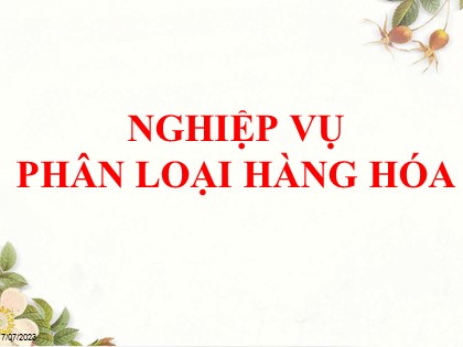 Bài giảng Nghiệp vụ phân loại hàng hóa