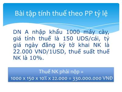 Bài tập trắc nghiệm Quản lý thuế