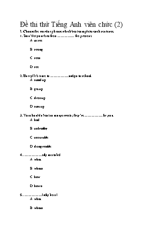 Đề thi thử Tiếng Anh viên chức (Đề 2)